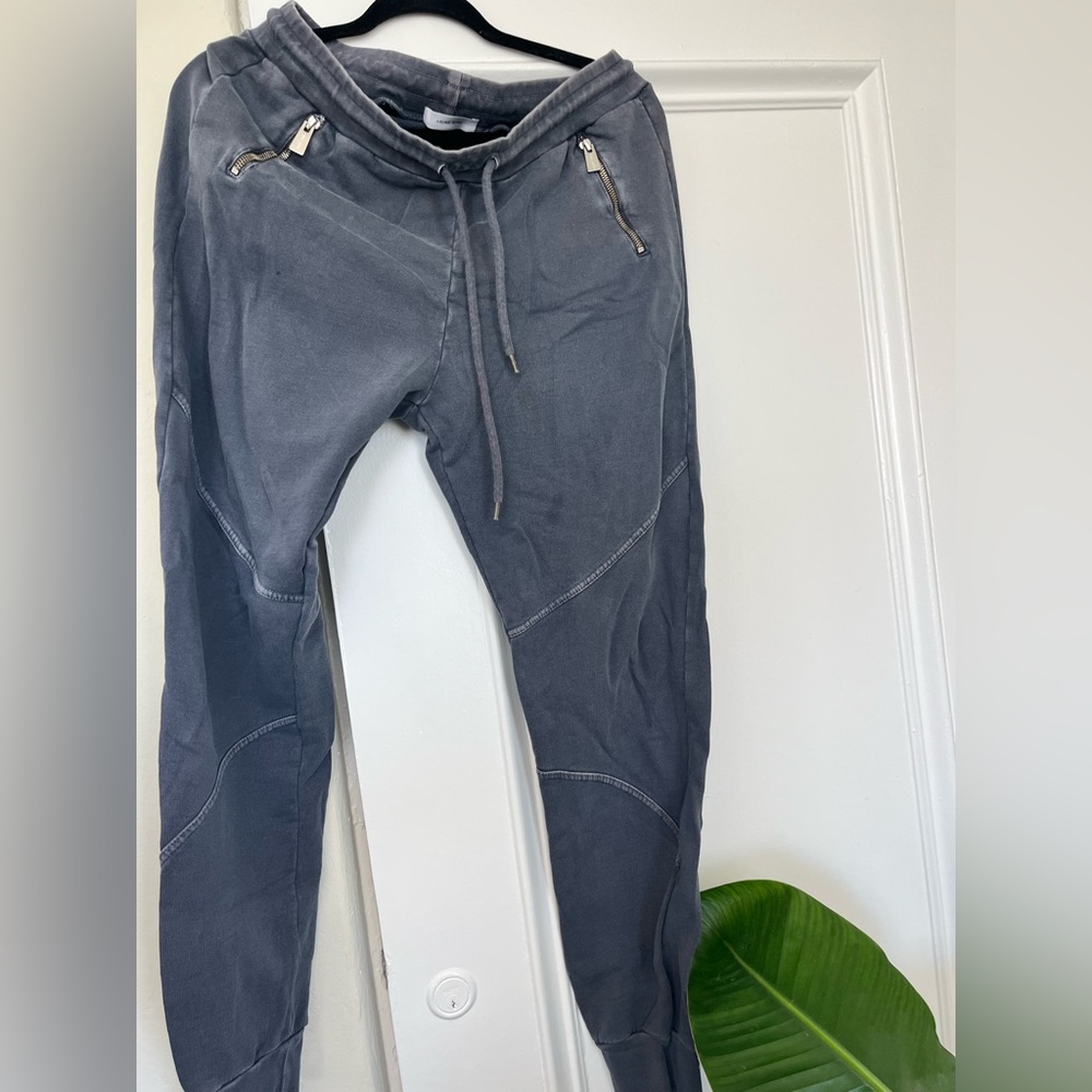 Anine Bing Charcoal Joggers with Zipper Details